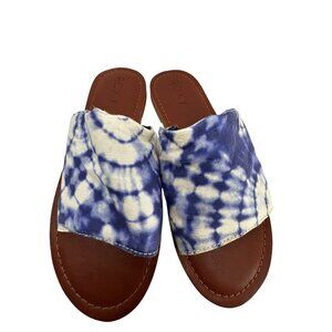Roxy Womens Shoes 6 Slides Blue Tie-Dye Boho Beachy Hippie NEW w/Tags *Tiny Flaw